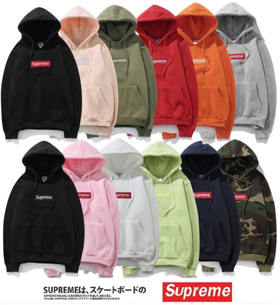

SuprÃªme couple hoodie men de igner box logo fa hion hoodie embroidery outdoor port luxury hooded weater nake bo e men pullover 19