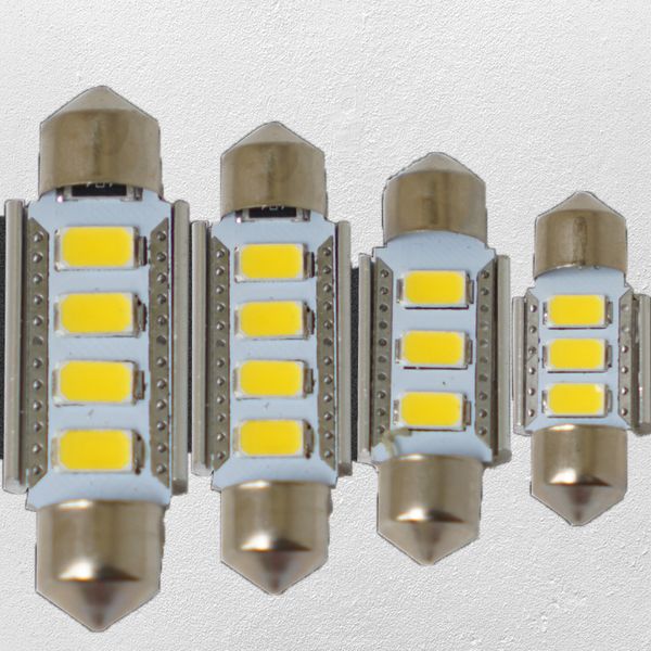 

4pcs warm white canbus c5w 31mm 36mm 39mm 41mm 3 4-5730-smd led festoon bulbs car interior map dome license plate light bulbs