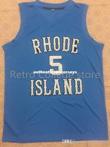 

#5 lamar odom rhode island college basketball jersey retro basketball jersey customize any size number and player name xs-6xl vest jerse, Black;blue