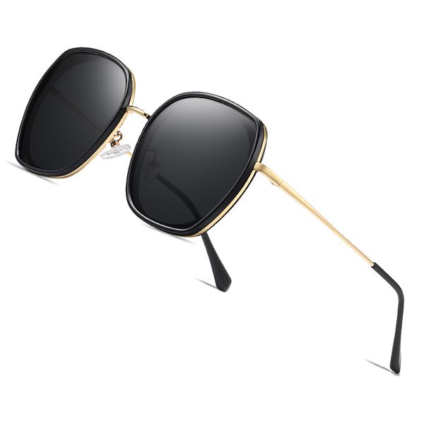 

aofly ladies sunglasses mirror lens female oversized square sun glasses for women goggle uv400, White;black