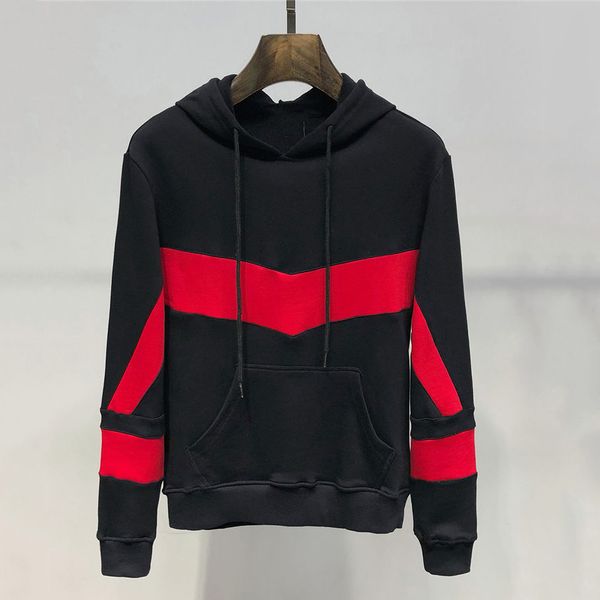 

2019 mens designer hoodie sweatershirt brand hoodie luxury jumpers terry sweater striped hoodie size m-3xl, Black