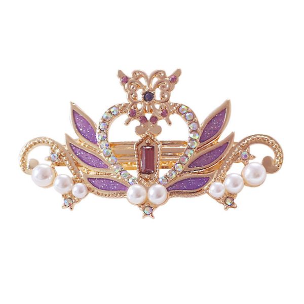 

6 pcs/ lot fashion jewelry accessories metal enamel sailor moon heart wing crown pearl hair clip, Golden;white