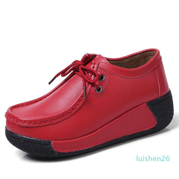 

genuine split leather women oxford shoes flat platform women's comfortable walking flat loafers casual ladies shoes, Black