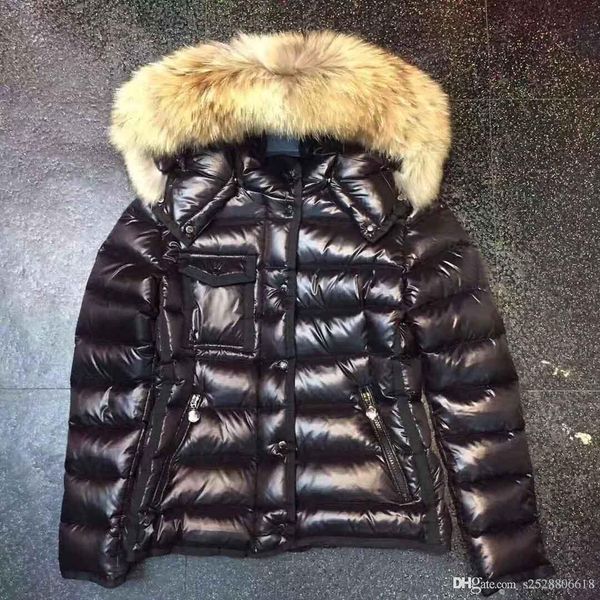 

женщины зимняя куртка женская real raccoon fur collar утка вниз внутри теплое пальто femme со всеми тегов и этикетки 95, Black