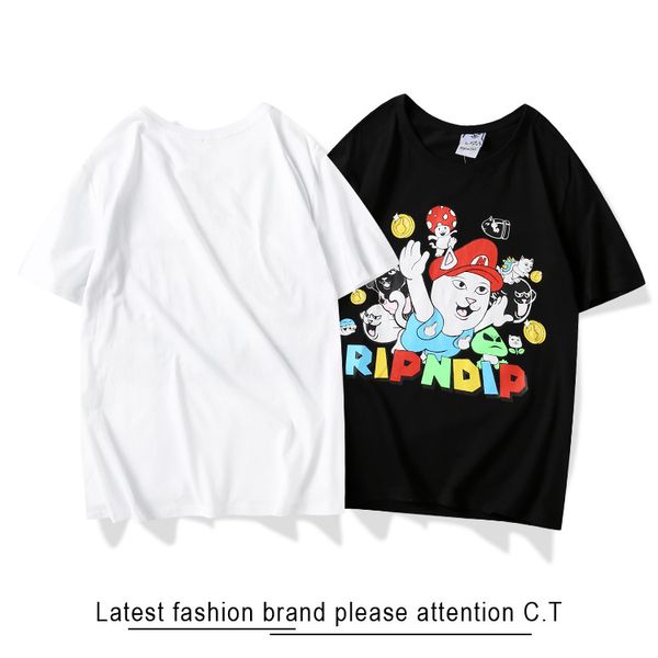 

новый роскошный короткий рукав лето brand t-shirt европейская вскользь рубашки для мужчин, Black;brown