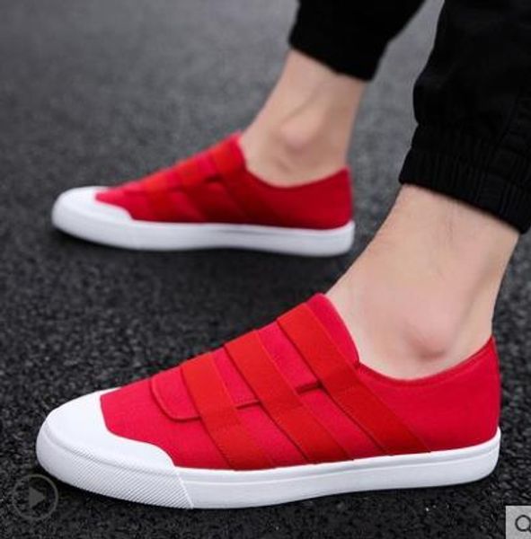 

canvas men 39-44 fashion shoes men's new casual shoes 2019 slip-on flat comfortable men's men fashion size vulcanized gnhlk, Black