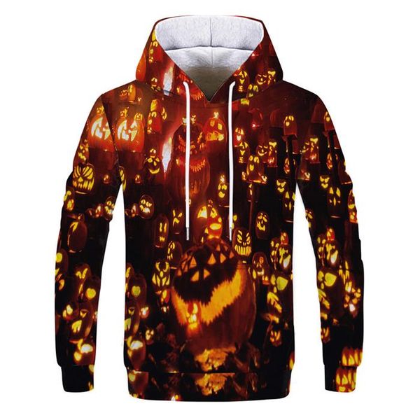 

halloweeen mens autumn designer 3d print hoodies long sleeve festival pullover pumpkin fashion style casual apparel, Black