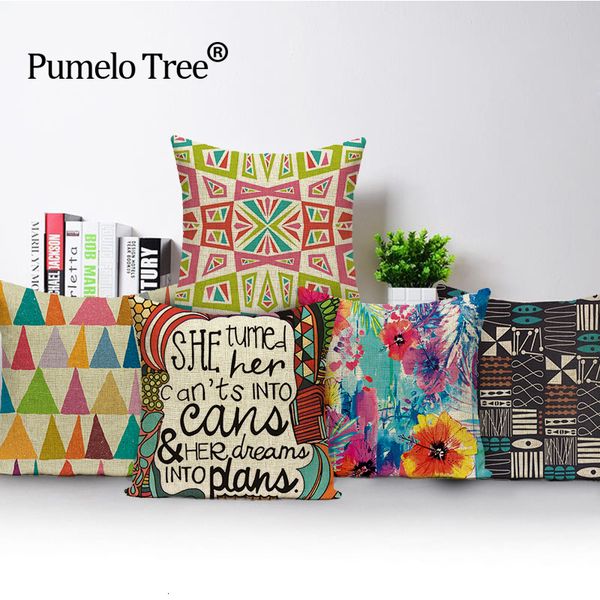 

square colorful home decorative soft seat car cushion covers linen pop style lattice fresh suit cushion almohada n(247