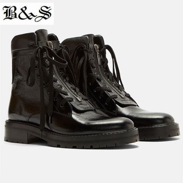 

black& street dual laces with zipper designer genuine leather high tooling black cowboy street cowhide boot