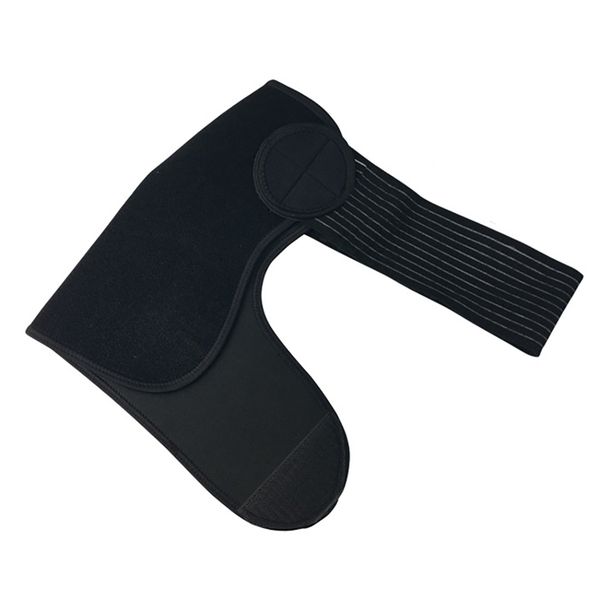 

single shoulder support wrap adjustable compression brace sleeve pad fitness sportswear accessories, Black;gray