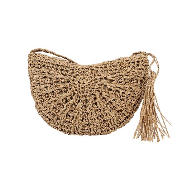 

handbags straw bags for women 2019 new semicircular handwoven retro rattan straw handbags zipper beach crossbody bags #yjp