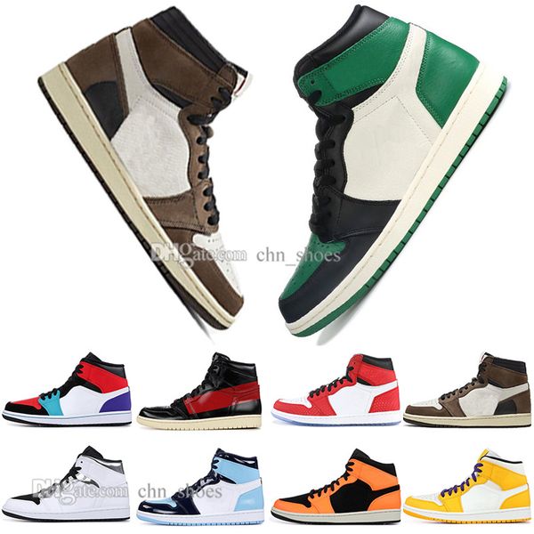 

1 og travis scotts basketball shoes mens women spiderman chicago unc homage to home multi-color white silver men royal blue sneakers