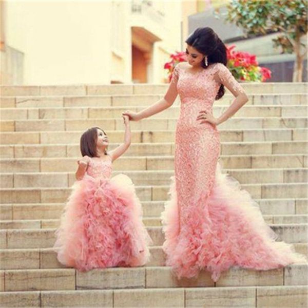 

new flower girl dresses blush pink first communion gowns for girls ball gown cloud beaded pageant gowns vestido de daminha, Red;yellow