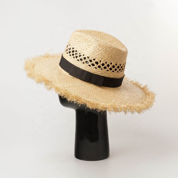 

raffia straw fedora hat