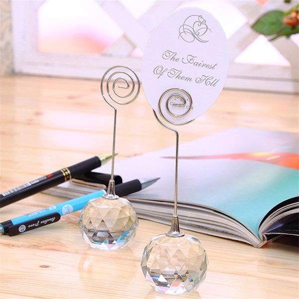 

note clip marry romantic crystal ball business card holder wedding celebration articles seat cards clips factory direct selling 4 8jh p1