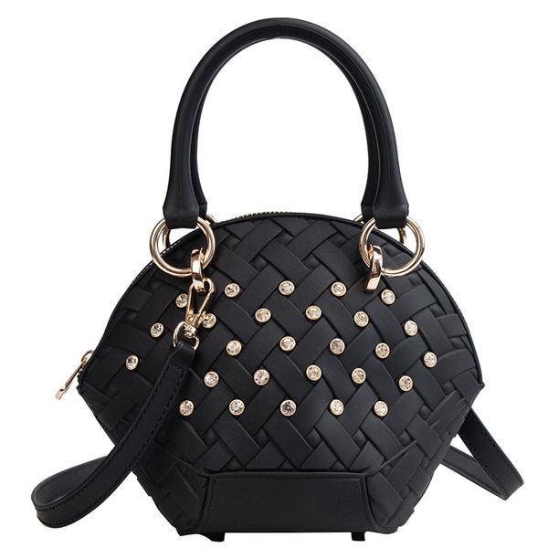 

wholesale designer bag straps crossbody bags shell bag woven crochet rhinestone decorate zipper tote bags excellent quality