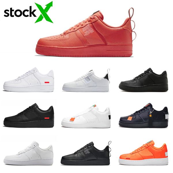 

nike air force 1 af1 forces shoes фото x тройной белая черная пшеница кроссовки просто оранжевых красных женщины mens тренер мода скейтборд, Black