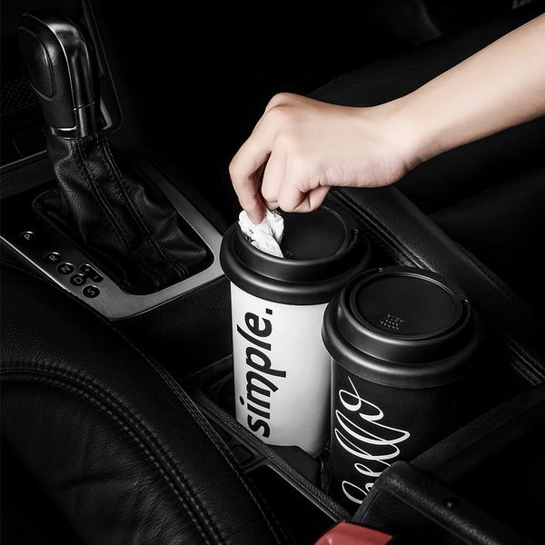 

1pc car trash bin rubbish litter organizer auto storage box garbage holder automobile bucket 17.2x9.5x9.5cm interior accessories