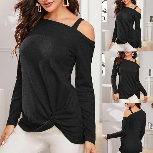 

the only product in the entire network fashion women leisure loose long sleeve slim shoulder knit shirt fashion 2020 hot, White