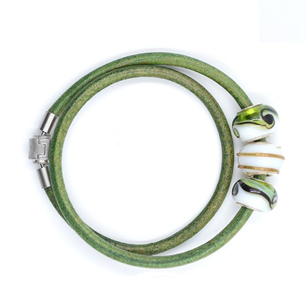 

handmade green silver bangle skybpan0104, Golden;silver