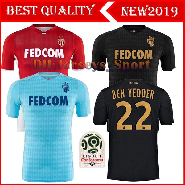 

9 20 as monaco soccer jerseys fabregas 2019 2020 golovin falcao football shirt tieleman gelson.m maillot de foot ben yedder men jersey, Black;yellow