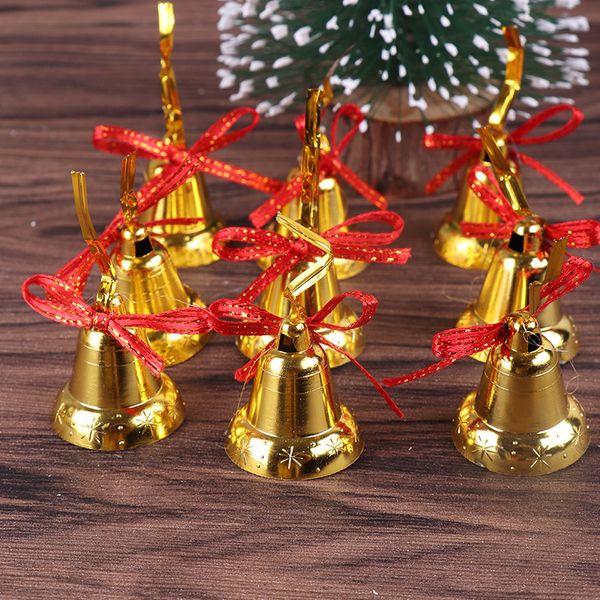 

9pcs/set 3cm christmas tree pendant golden bells christmas ornaments accessories home party wedding office decoration