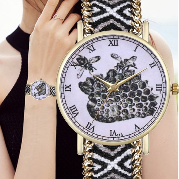 

casual women watch braided rope bracelet watch roman numerals dial ladies quartz wristwatch clock kol saati #w, Slivery;brown