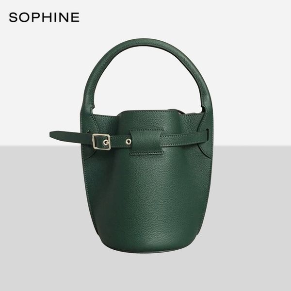 

2020 fashion style bucket women bag handle handbag ladies crossbody shoulder bags cowhide leather