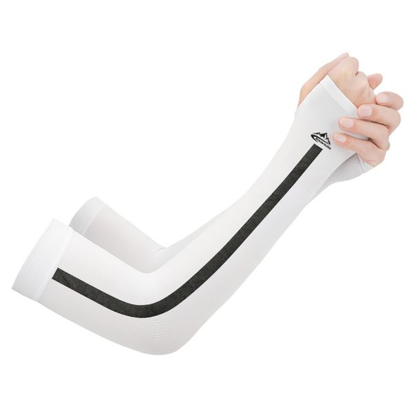 

summer cycling sleeves breathable ice silk sunscreen cuff arm sleeves outdoor sports running arm uv protection, Black