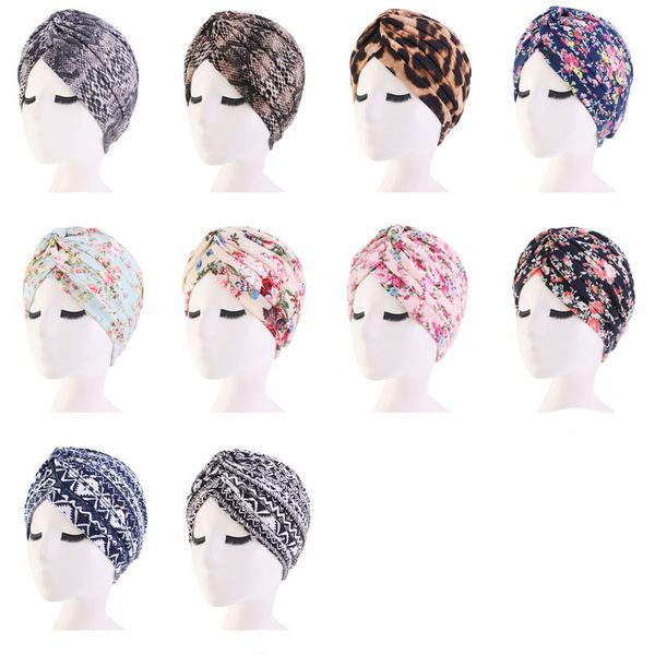 

fashion women cancer hat print caps chemo bandana cap floral headwrap beanies cotton turban sleep accessories hair scarf jkifg, White;black