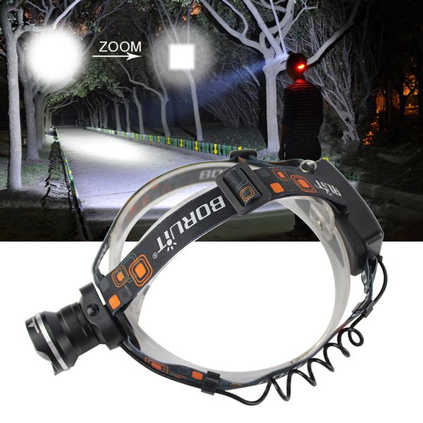 

headlamps boruit rj-2190 xml t6 led headlamp 3-mode zoom headlight high power 3000lm head torch 18650 rechargeable hunting