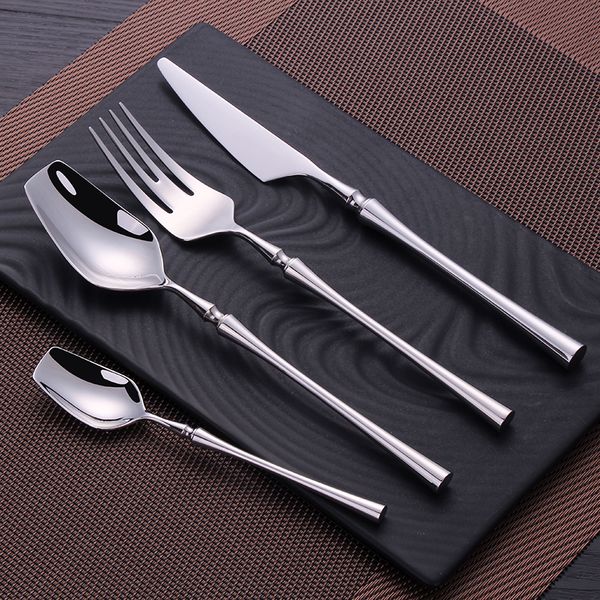 

spklifey 24 pcs tableware silverware stainless steel cutlery set fork spoon knife 48 pcs dinnerware spoon set flatware 2020 new
