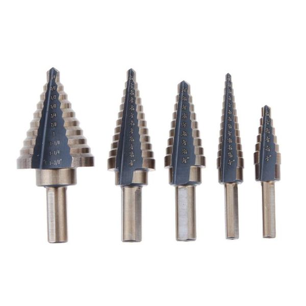 

5pcs cobalt multiple hole 50 sizes step drill high speed steel hss bit set