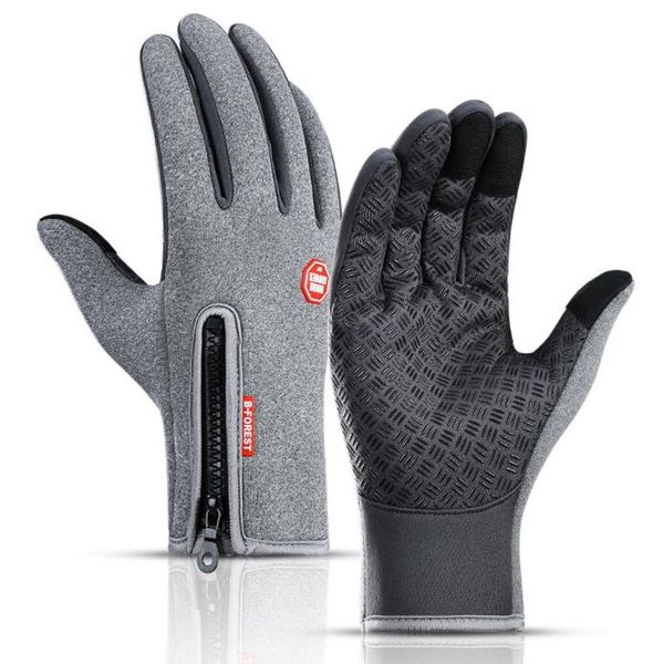 

touch screen gloves cold proof men women sport gloves fleece thickened winter outdoor riding ski warm waterproof light yakuda fitness online, Black