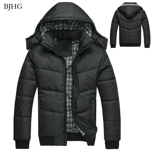 

bjhg 2020 new fashion hooded black autumn winter jacket men warm coat parka men