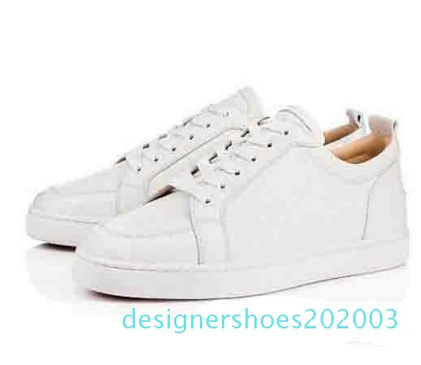 

original box] gift brand red bottom men sneakers low shoes rantulow junior flat men geunine leather white black outdoor trainer d03
