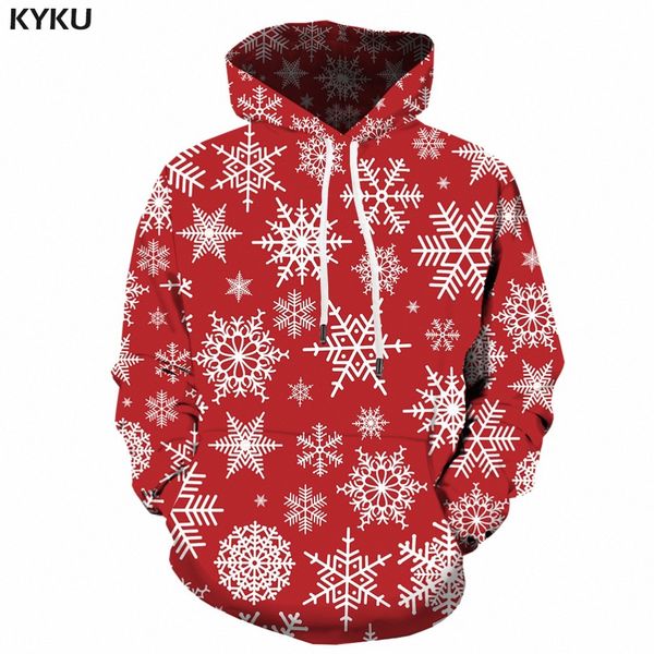 

kyku christmas hoodies men sweatshirt red hip hop 3d print hoodie xmas snowflake sweatshirt pullover hooded funny mens clothing t200102, Black