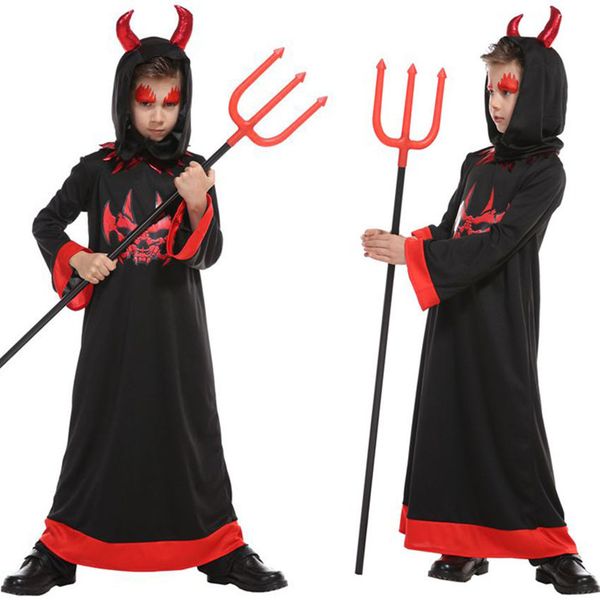 

halloween cosplay costumes boys devil wizard scary masquerade carnival party wear fancy vampire death demo ghost robes, Blue