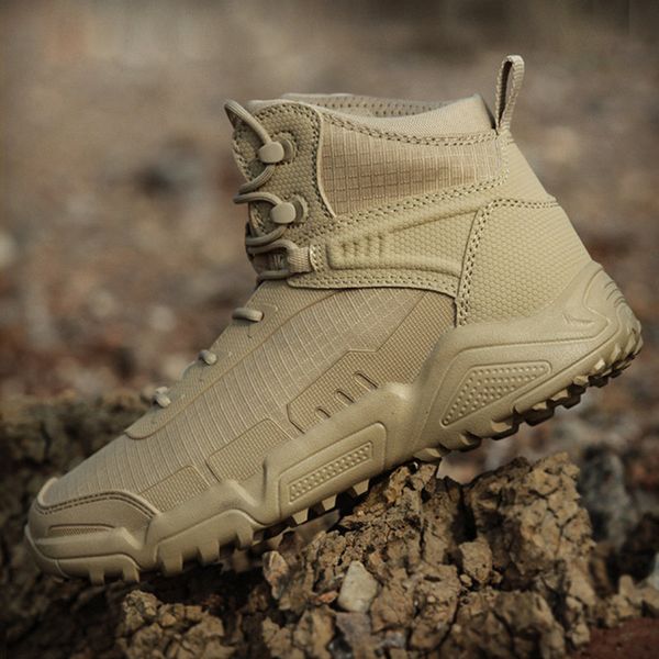 

special forces desert tactical boots outdoor men light weight damping hiking shoes camping climbing hunting combat training shoe