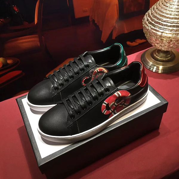 

new arrival fashion men casual shoes genuine leather letter luxury sneaker mens shoes mens loafers shoes size 38-45, Black