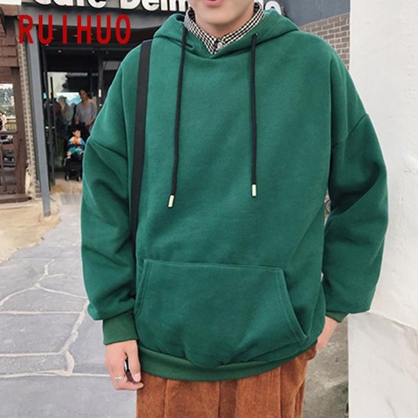 

ruihuo 2020 новой весна твердой пуловер толстовка мужчина мода streetwear повседневного hip hop толстовка мужчины толстовка мужчины пальто m, Black