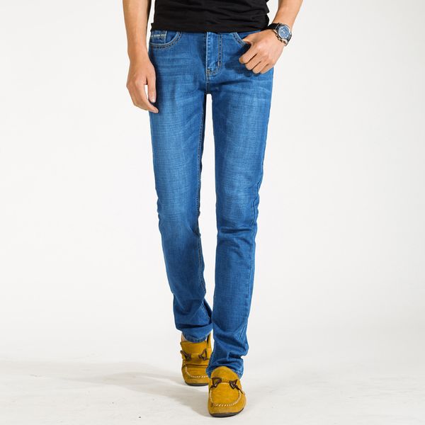 

lager rick ultra-stretch blue spring and summer business medium waist large size business loose straight ultra-stretch cowboy tr