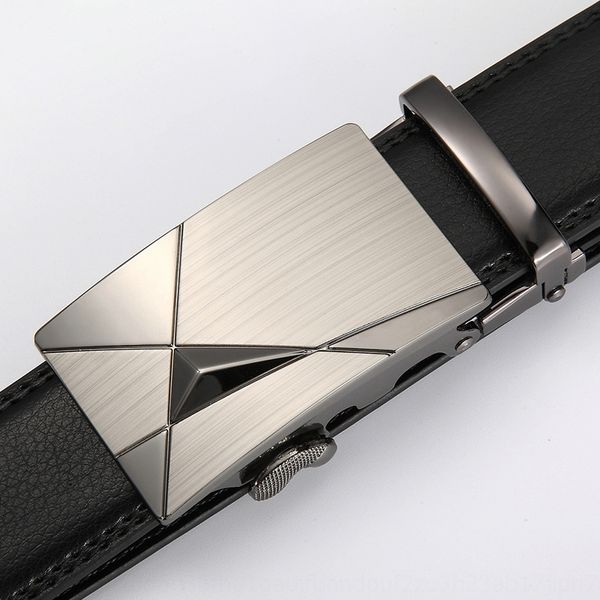 

leather automatic buckle cowhide business men's leather automatic buckle cowhide belt men's business belt, Black;brown