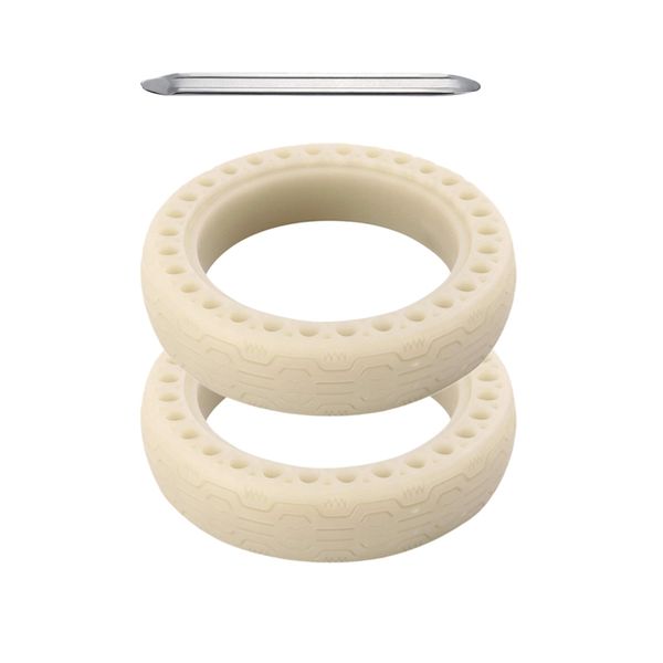 

2pcs 8.5-inch fluorescent honeycomb rubber solid tire tubeless 1 piece 8 1/2 for millet m365 electric scooter solid tire blue li