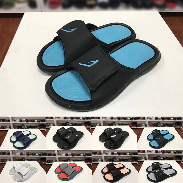 

2019 Jump Man 6s Mens Womens Luxury Designer Sandals Fashion Wide Flat Slipper Black Blue Slides Flip Flops Outdoor Indoor Casual Shoes