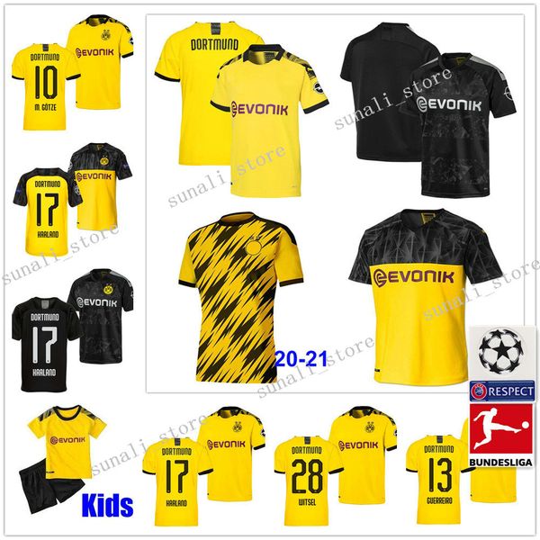 

20-21 borussia dortmund soccer jerseys men kids 28 axel witsel 5 achraf hakimi 15 mats hummels 10 mario gotze 1 roman burki 7 jadon sancho, Black;yellow
