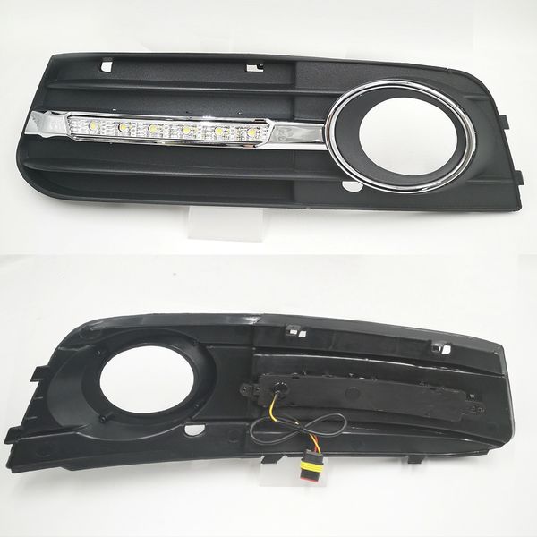 Araba Styling LED DRL Gündüz Çalışan Işık Gün Işığı Sis Lamba Kapağı Audi A4 A4 A4 A4L B8 2009 2011 2012 2012 için dönüş sinyali