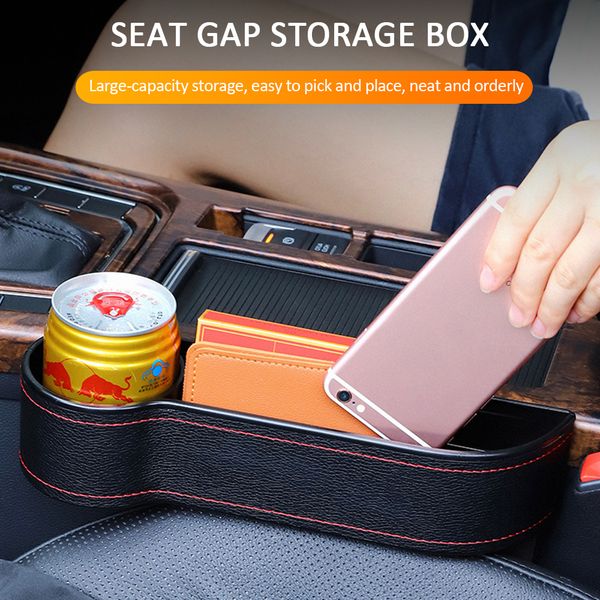 

car accessories car seat organizer gap slit pocket catcher organizer pu leather storage box multifunctional glove compartment