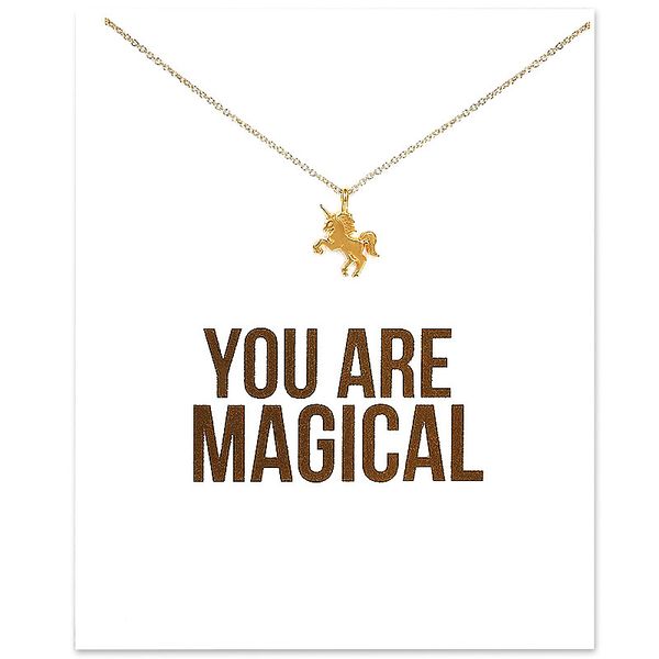 

You Are Magical Unicorn Pendant Necklace Women Minimalist Clavicle Chain Statement Choker Necklaces Valentine's Day Gift Card