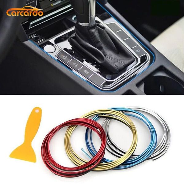 

carcardo 5m car styling interior decoration strip line moulding trim door dashboard edge universal auto chrome strip
